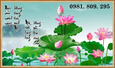 Tranh gạch men , gạch 3d hoa sen HN8281