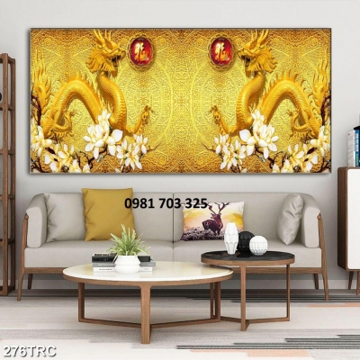 Tranh rồng phong thủy trang trí phòng khách