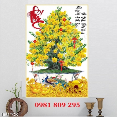 Gạch trang trí - gạch 3d hoa mai vàng HP643