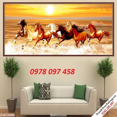 Tranh gạch men họa tiết mã đáo thành công