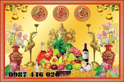 Tranh gạch phòng thờ HP2833