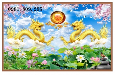 Tranh 3d ốp tường rồng , gạch tranh