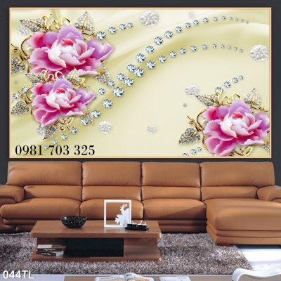 Tranh gạch hoa trang trí đẹp 3D