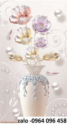 Tranh gạch 3d bình hoa ốp tường - 433XBV