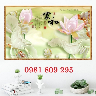 Gạch tranh hoa sen ốp tường