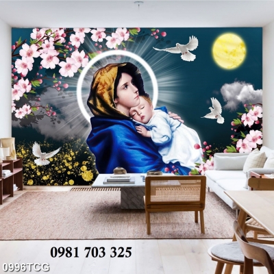 Tranh gạch đẹp 3D công giáo trang trí