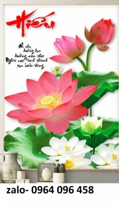 Tranh gạch 3d hoa sen - gạch tranh 3d hoa sen - NVC5