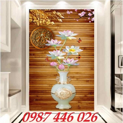 Gạch 3d tranh bình hoa lục bình HP0382