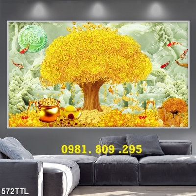 Tranh ốp tường , gạch tranh kim tiền