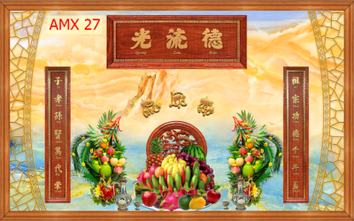 Phòng thờ gia tiên - tranh gạch men