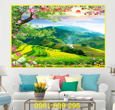 Tranh đồng quê 3d - tranh gạch 3d đồng quê