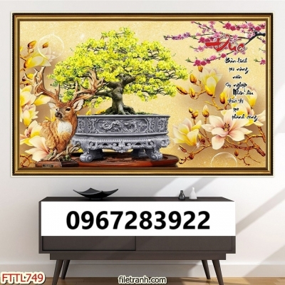 Tranh gạch hoa mai vàng đẹp trang trí