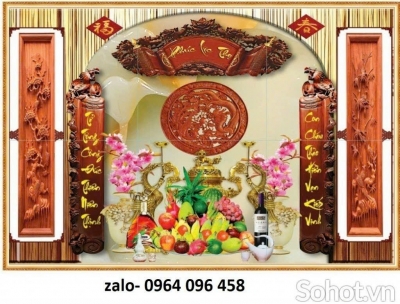 Tranh gạch 3d ốp tường phòng thờ - MCV41