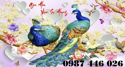 Tranh chim công- gạch tranh 3d HP9722