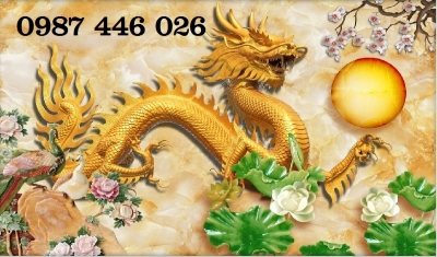 Gạch tranh rồng phượng vàng HP8733