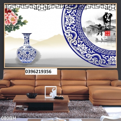 Tranh gạch bình hoa đẹp 3D