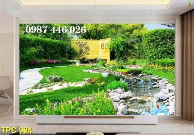 Gạch tranh phong cảnh 3d đẹp HP722