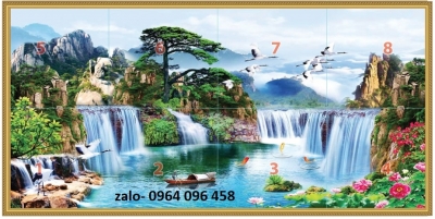 Gạch tranh 3d tranh trí phòng khách - KCDC4