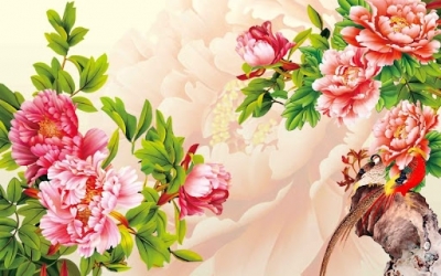 Tranh gạch hoa mẫu đơn 3d - 097CVB