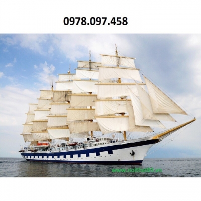 Tranh thuyền buồm- tranh gạch 3D