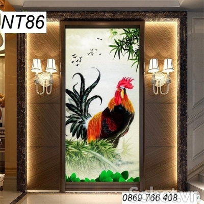 Tranh gạch 3d ốp tường con gà trống - SC431