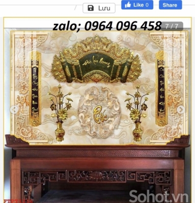 Tranh gạch 3d ốp tường phòng thờ - KMM05