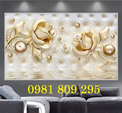 Gạch tranh 3d ốp tường hoa ngọc JHG6