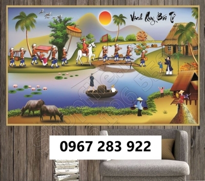Tranh gạch đẹp đồng quê ốp tường