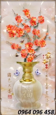 Tranh gạch 3d bình hoa gạch tranh 3d 123AM