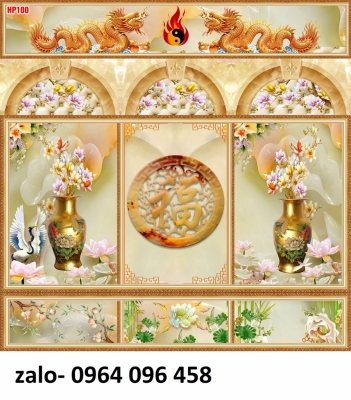 Tranh gạch ốp tường phòng thờ 3d - 7766CC