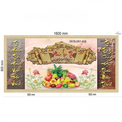 Tranh phòng thờ gia tiên - gạch tranh 3D