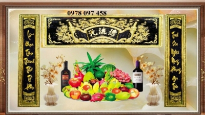 Gạch tranh phòng thờ