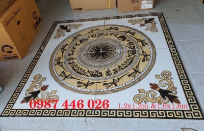 Gạch thảm vuông khắc vàng HP98383