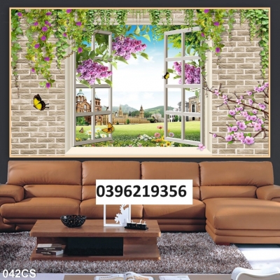 Tranh gạch cửa sổ 3D đẹp