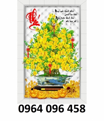 Tranh 3d cây mai - tranh gạch 3d cây mai - 086VC