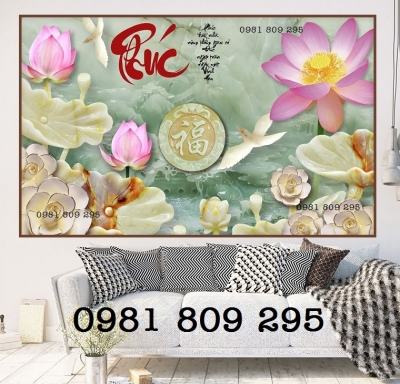 Gạch tranh - tranh gạch 3d hoa sen