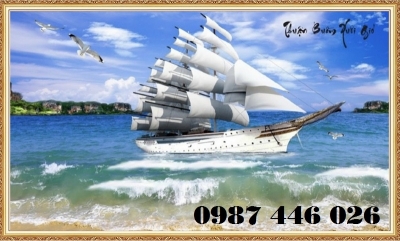 Gạch ốp tường, tranh thuyền buồm đẹp 3d HP8243