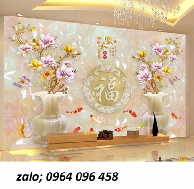 Tranh gạch 3d phòng khách - REW22
