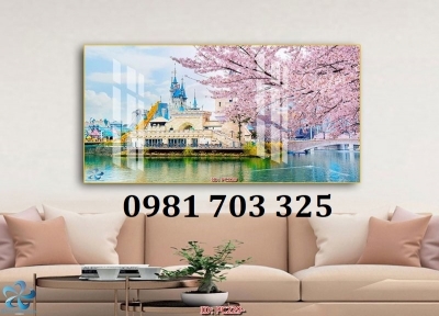 Gạch tranh đẹp trang trí phòng khách