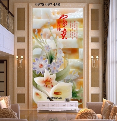 Gạch tranh bình hoa ngọc 3D