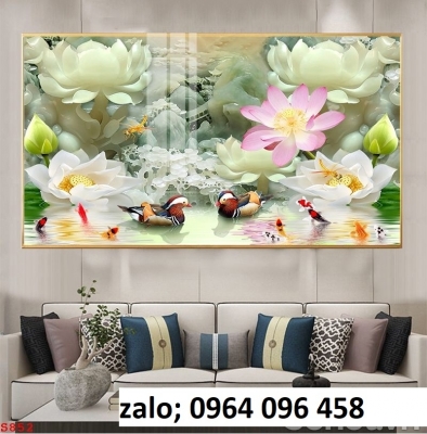 Tranh gạch 3d phong thủy phòng khách - NPED4