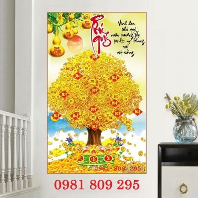 Tranh 3d , gạch ốp tường 3d kim tiền