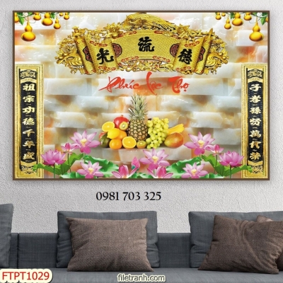 Gạch tranh dán tường ban thờ