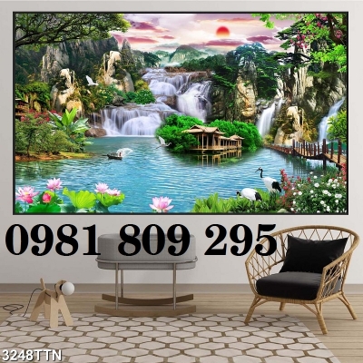 Tranh phong cảnh - gạch tranh thác nước 3d GF9473