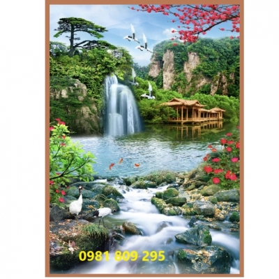 Tranh gạch ốp hiên nhà phong cảnh Hn838