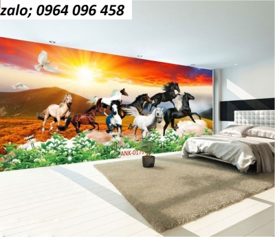 Tranh gạch 3d phong thủy phòng khách - 743AM