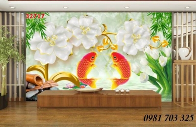 Tranh gạch 3d cá chép đẹp