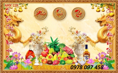 Tranh phòng thờ - gạch men 3D