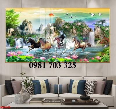 Tranh gạch mã đáo thành công, tranh phong thủy 3D