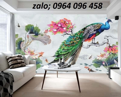Tranh gạch 3d chim công LJG4